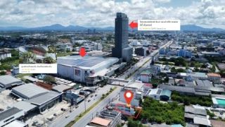 โอกาสทองนักลงทุน ขายที่ดินเปล่าผังสีแดง พ.7 ติดถนนสุขุมวิท ใจกลางเมืองระยอง 135 ตร.ว. ตรงข้าม PASSiONE Shopping Destination