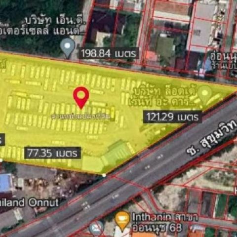 ให้เช่าที่ดินแปลงใหญ่ ที่ดิน 7 ไร่ 3 งาน 65 ตารางวา ถนนใหญ่อ่อนนุช สุขุมวิท 77 ที่ดินสวย ทำเลดี เหมาะทำธุรกิจ ใกล้รถไฟฟ้า 500 เมตร