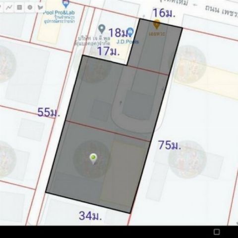 LVPU4255 ขายที่ดินติดถนนเพชรบุรีตัดใหม่ ทำเลทอง เหมาะกับสร้างตึกสูง อาคารต่างๆ ย่านธุรกิจ