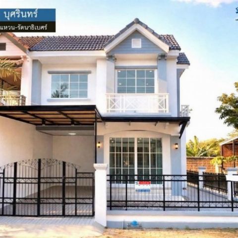 lN-089 ขายทาวน์เฮ้าส์ 2 ชั้น หลังมุม มบ.บุศรินทร์ วงแหวน รัตนาธิเบศร์ บ้านสวยพร้อมอยู่ พื้นที่ 41 ตรว 4 นอน 2 น้ำ