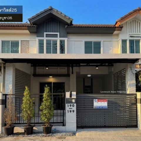 lN-097 ขายทาวน์เฮ้าส์ 2 ชั้น พฤกษาวิลล์25 พุทธบูชา36 พื้นที่ 18.7 ตรว 3 นอน 2 น้ำ บ้านพร้อมเข้าอยู่  ต่อเติมห้องครัวและที่จอดรถเรียบร้อย