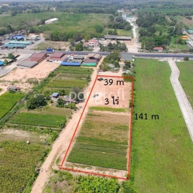 ขายที่ดิน 3 ไร่ ผังรูปสี่เหลี่ยมสวย ปลวกแดง ระยอง ใกล้ถนนหลัก 3191 เพียง 50 เมตร